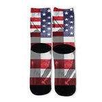 American Flag War Memorial Print Long Socks