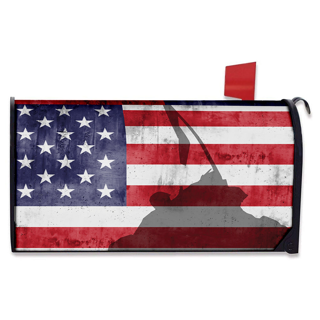 American Flag War Memorial Print Mailbox Cover