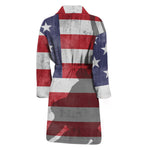 American Flag War Memorial Print Men's Bathrobe