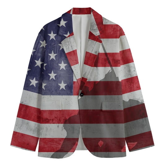 American Flag War Memorial Print Men's Blazer