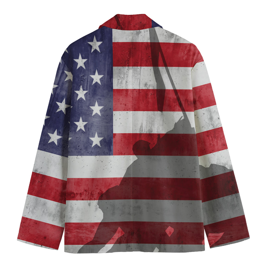 American Flag War Memorial Print Men's Blazer