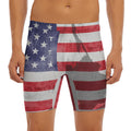 American Flag War Memorial Print Men's Long Boxer Briefs