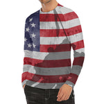 American Flag War Memorial Print Men's Long Sleeve Rash Guard