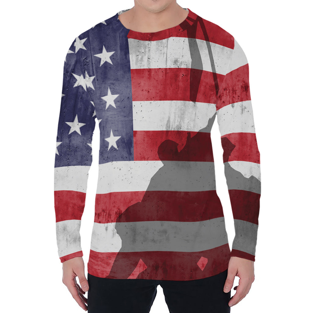 American Flag War Memorial Print Men's Long Sleeve T-Shirt