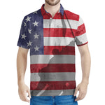 American Flag War Memorial Print Men's Polo Shirt