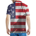 American Flag War Memorial Print Men's Polo Shirt