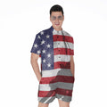 American Flag War Memorial Print Men's Romper