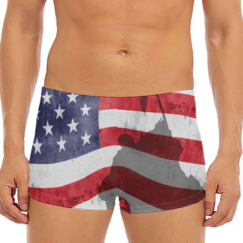 American Flag War Memorial Print Men's Short Boxer Briefs