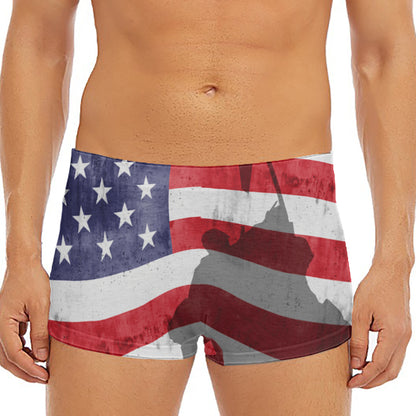 American Flag War Memorial Print Men's Short Boxer Briefs