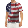 American Flag War Memorial Print Men's Short Sleeve Rash Guard