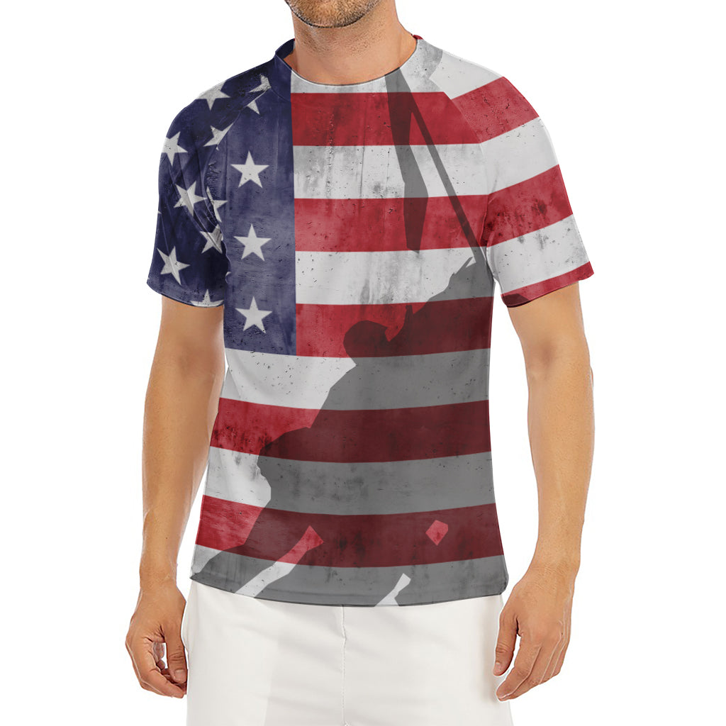 American Flag War Memorial Print Men's Short Sleeve Rash Guard