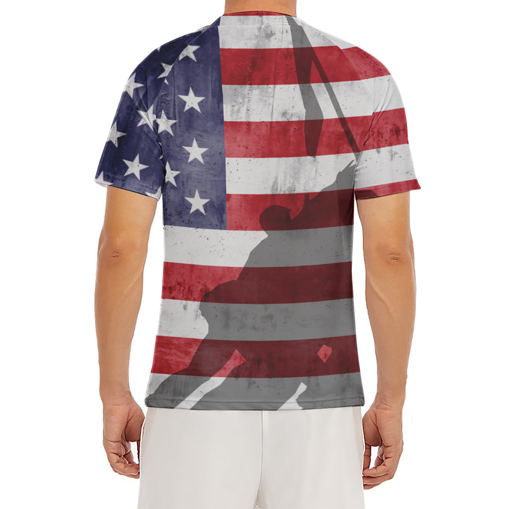American Flag War Memorial Print Men's Short Sleeve Rash Guard