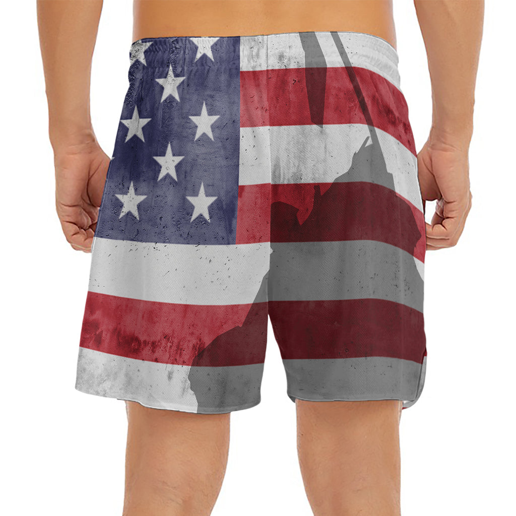 American Flag War Memorial Print Men's Split Running Shorts