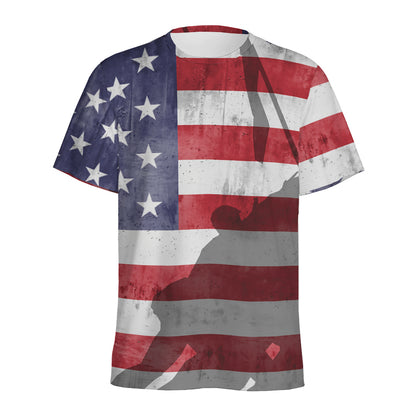 American Flag War Memorial Print Men's Sports T-Shirt