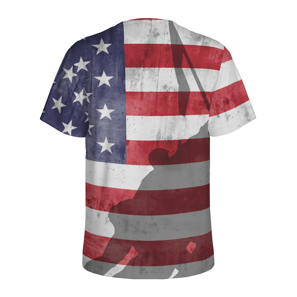American Flag War Memorial Print Men's Sports T-Shirt