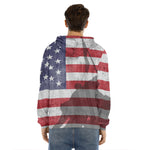 American Flag War Memorial Print Men's Velvet Pullover Hoodie