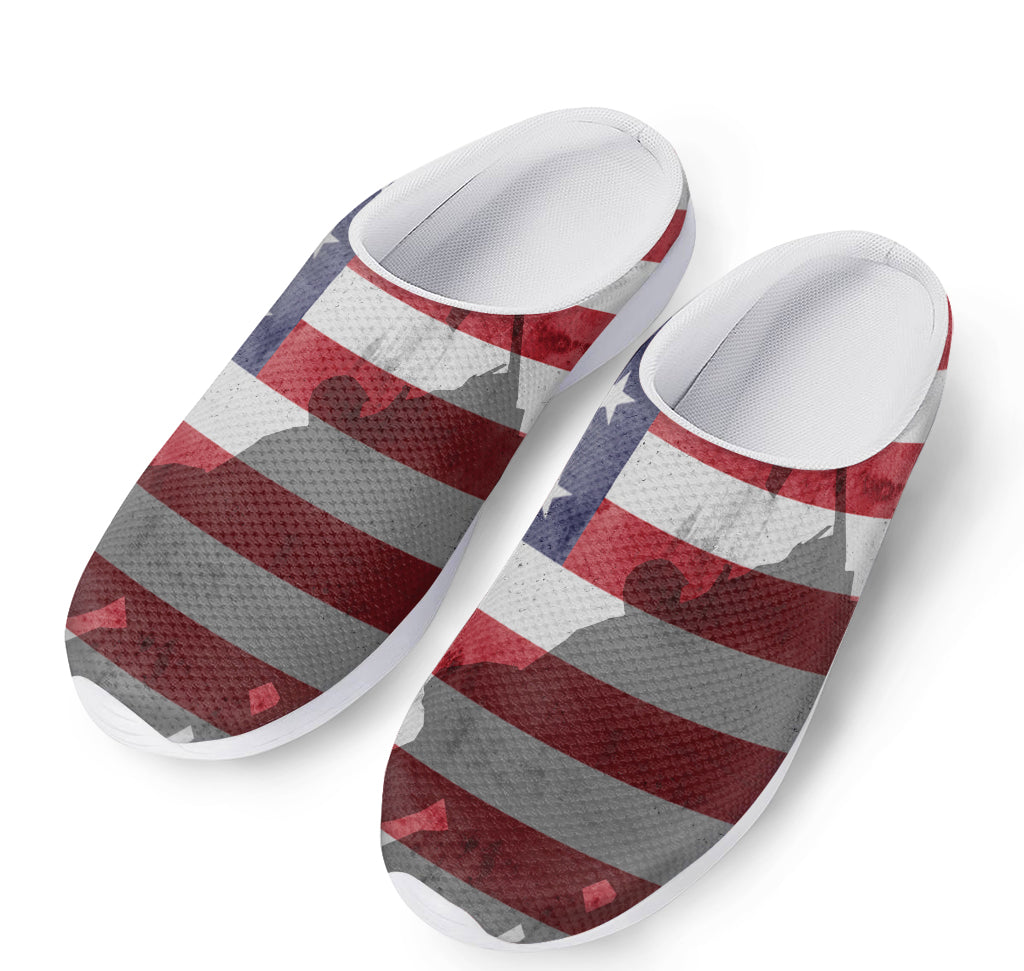 American Flag War Memorial Print Mesh Casual Shoes