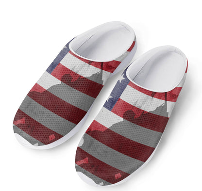 American Flag War Memorial Print Mesh Casual Shoes