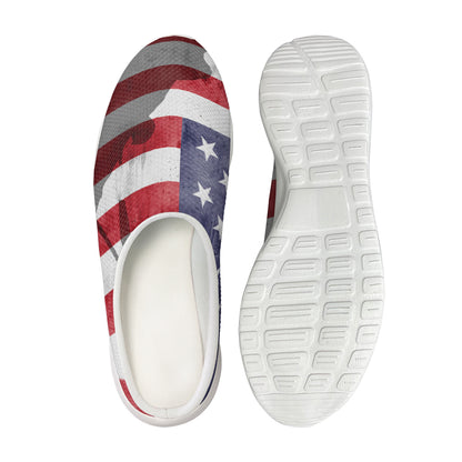 American Flag War Memorial Print Mesh Casual Shoes