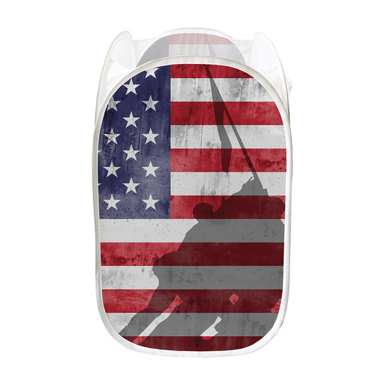 American Flag War Memorial Print Mesh Laundry Hamper