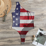American Flag War Memorial Print One Shoulder Bodysuit
