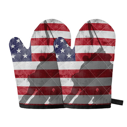 American Flag War Memorial Print Oven Mitts