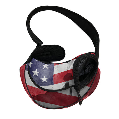 American Flag War Memorial Print Pet Sling Carrier