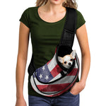 American Flag War Memorial Print Pet Sling Carrier