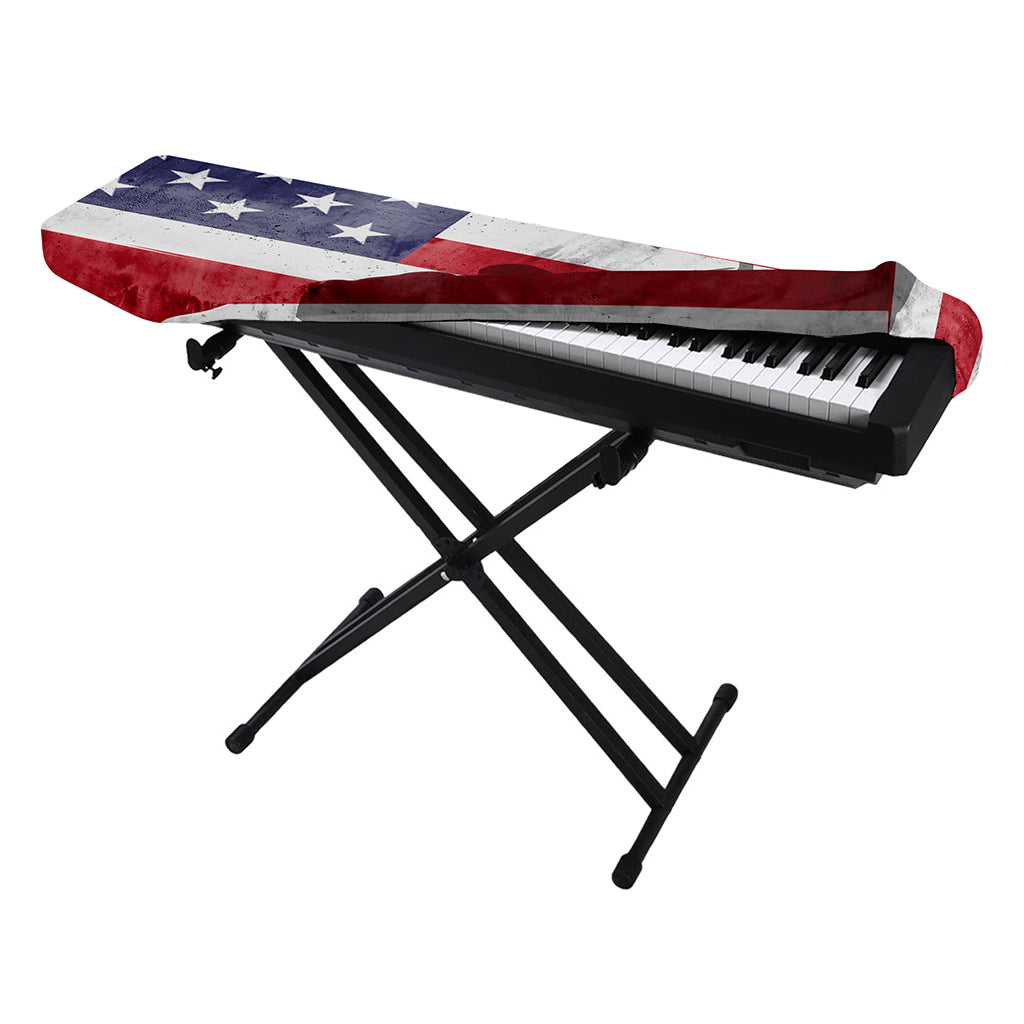 American Flag War Memorial Print Piano Keyboard Cover