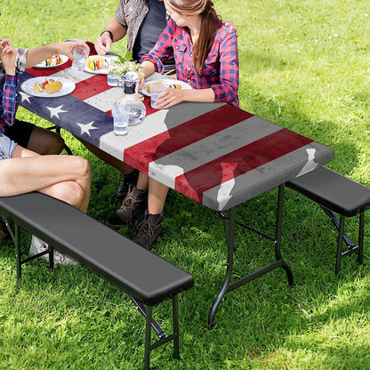 American Flag War Memorial Print Picnic Table Cover