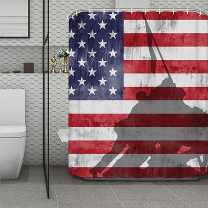 American Flag War Memorial Print Polyester Shower Curtain