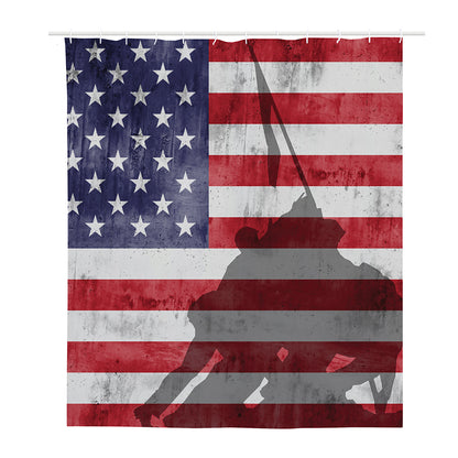 American Flag War Memorial Print Polyester Shower Curtain