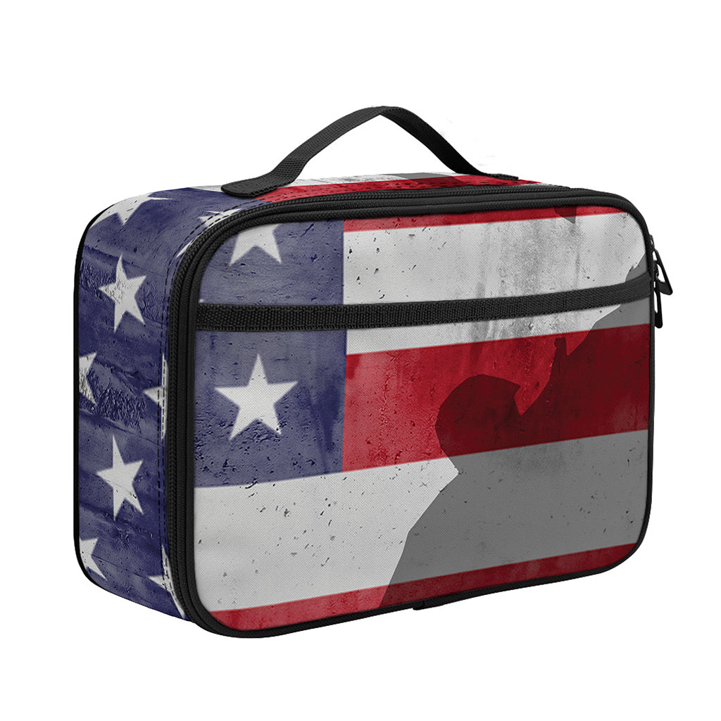 American Flag War Memorial Print Portable Lunch Bag
