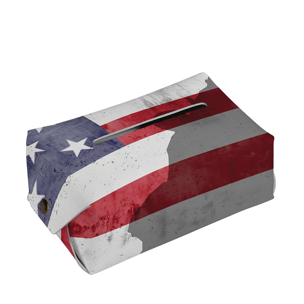 American Flag War Memorial Print Rectangle Tissue Box Cover