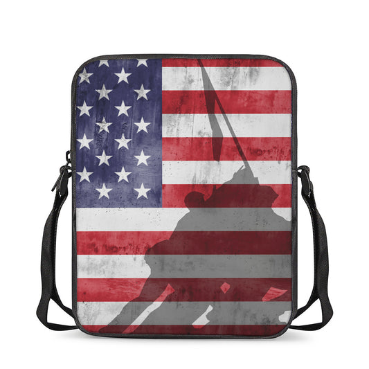 American Flag War Memorial Print Rectangular Crossbody Bag