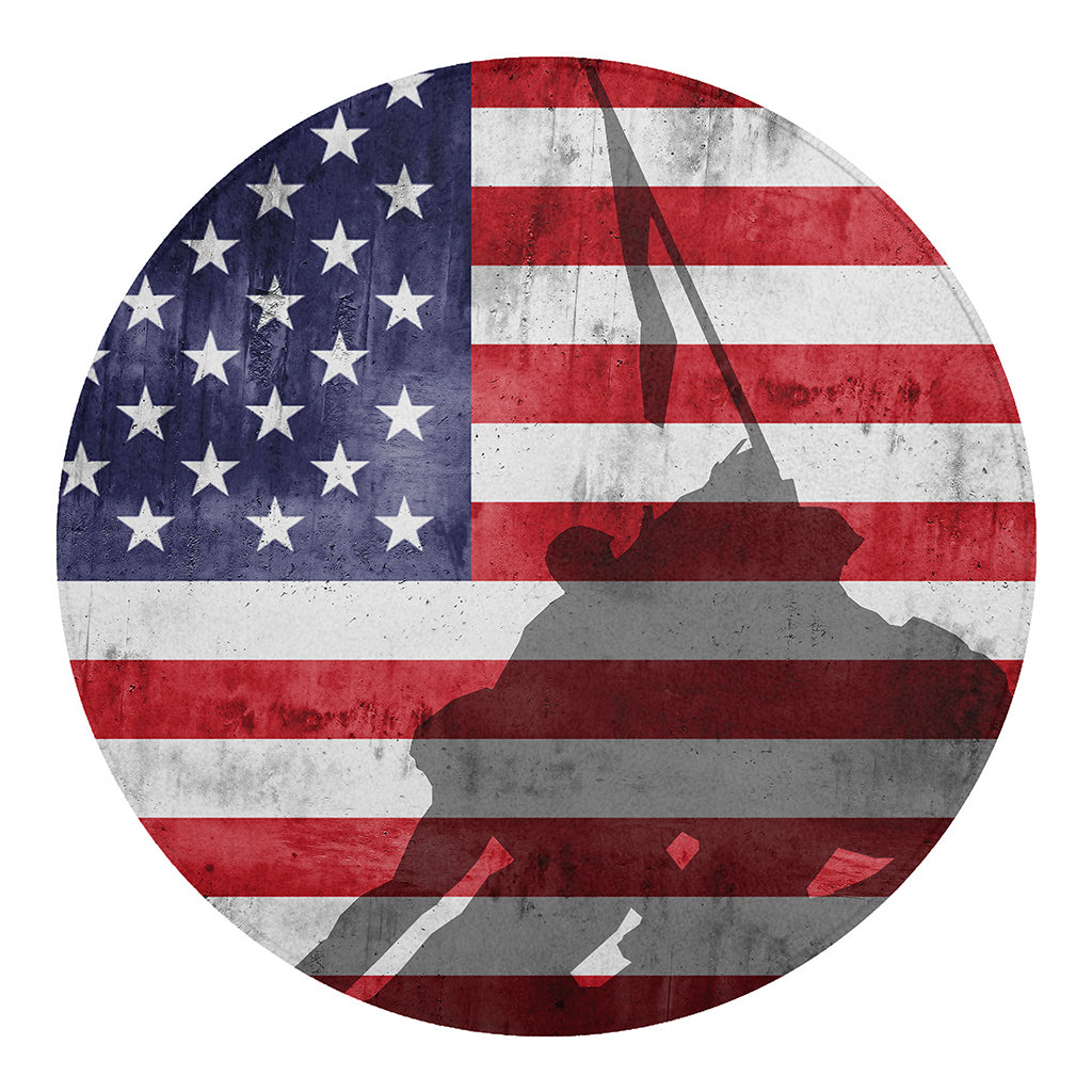 American Flag War Memorial Print Round Blanket