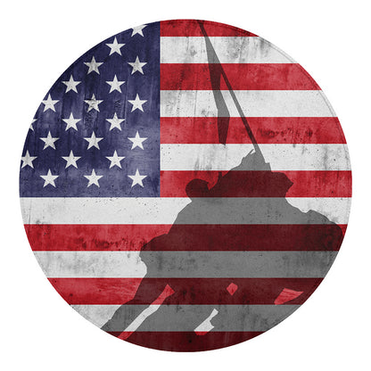 American Flag War Memorial Print Round Blanket