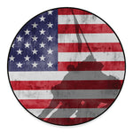 American Flag War Memorial Print Round Floor Mat
