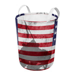 American Flag War Memorial Print Round Laundry Basket