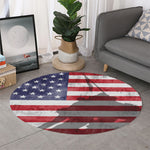 American Flag War Memorial Print Round Rug