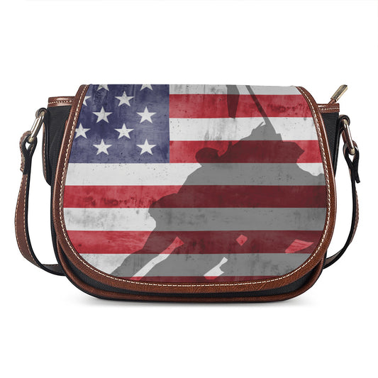 American Flag War Memorial Print Saddle Bag