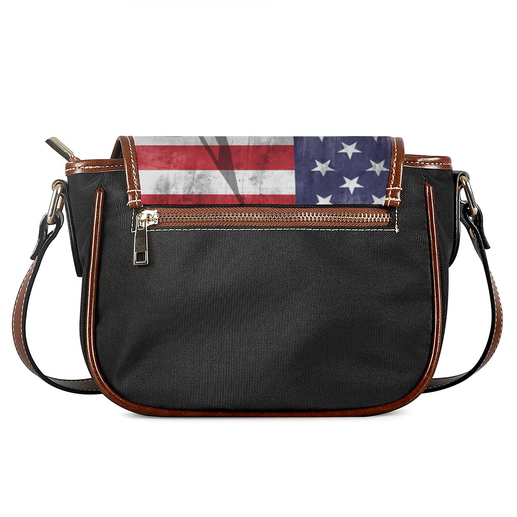 American Flag War Memorial Print Saddle Bag