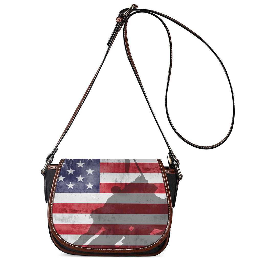American Flag War Memorial Print Saddle Bag