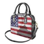American Flag War Memorial Print Shoulder Handbag