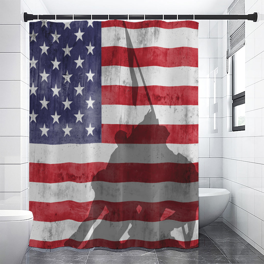 American Flag War Memorial Print Shower Curtain