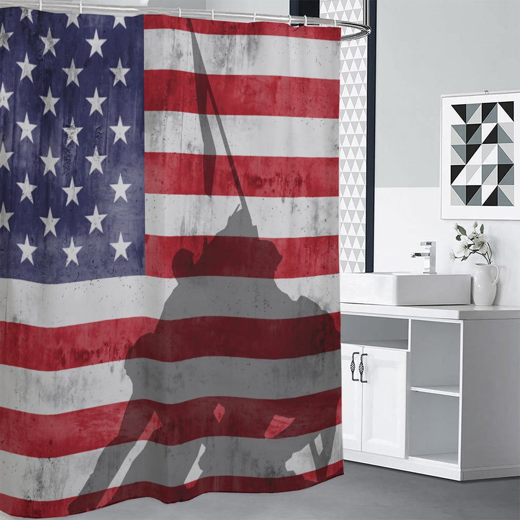 American Flag War Memorial Print Shower Curtain