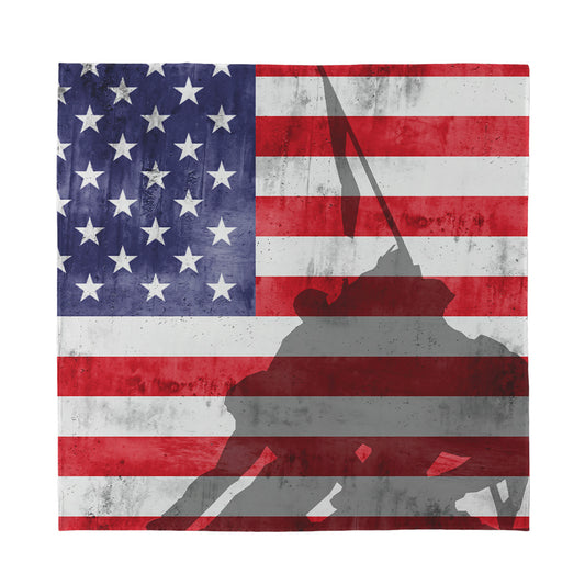 American Flag War Memorial Print Silk Bandana