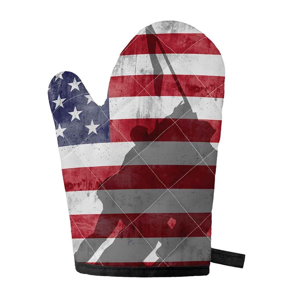 American Flag War Memorial Print Single Oven Mitt
