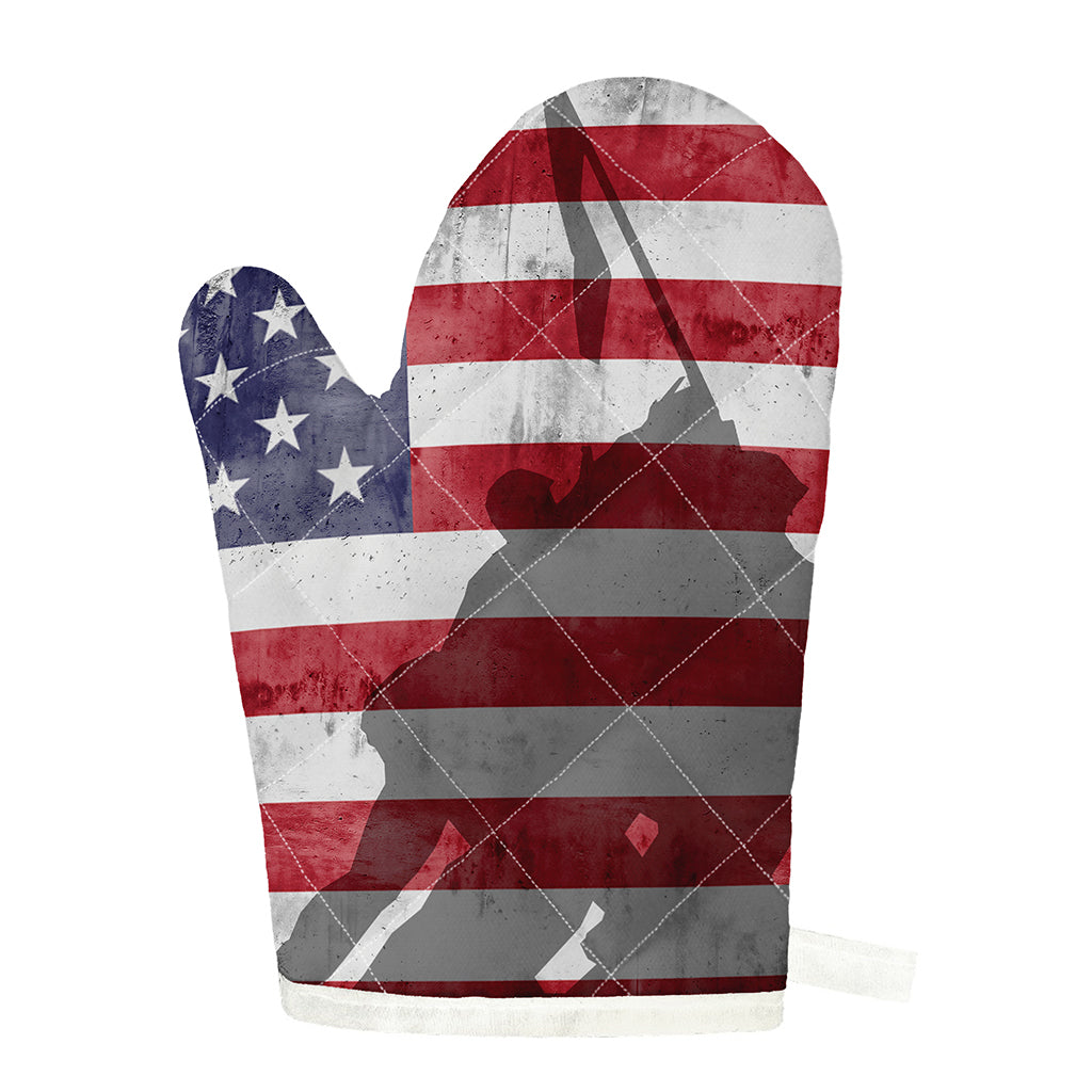 American Flag War Memorial Print Single Oven Mitt