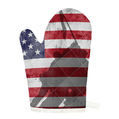 American Flag War Memorial Print Single Oven Mitt